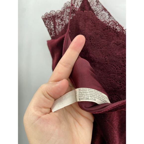 Free People wine maroon velvet lace slip dress - Picture 5 of 5